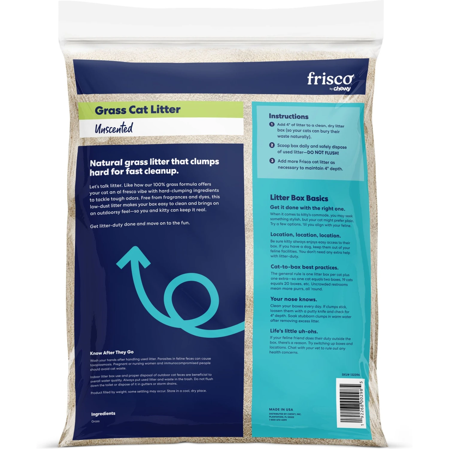 Frisco Natural Unscented Clumping Grass Cat Litter - Image 3