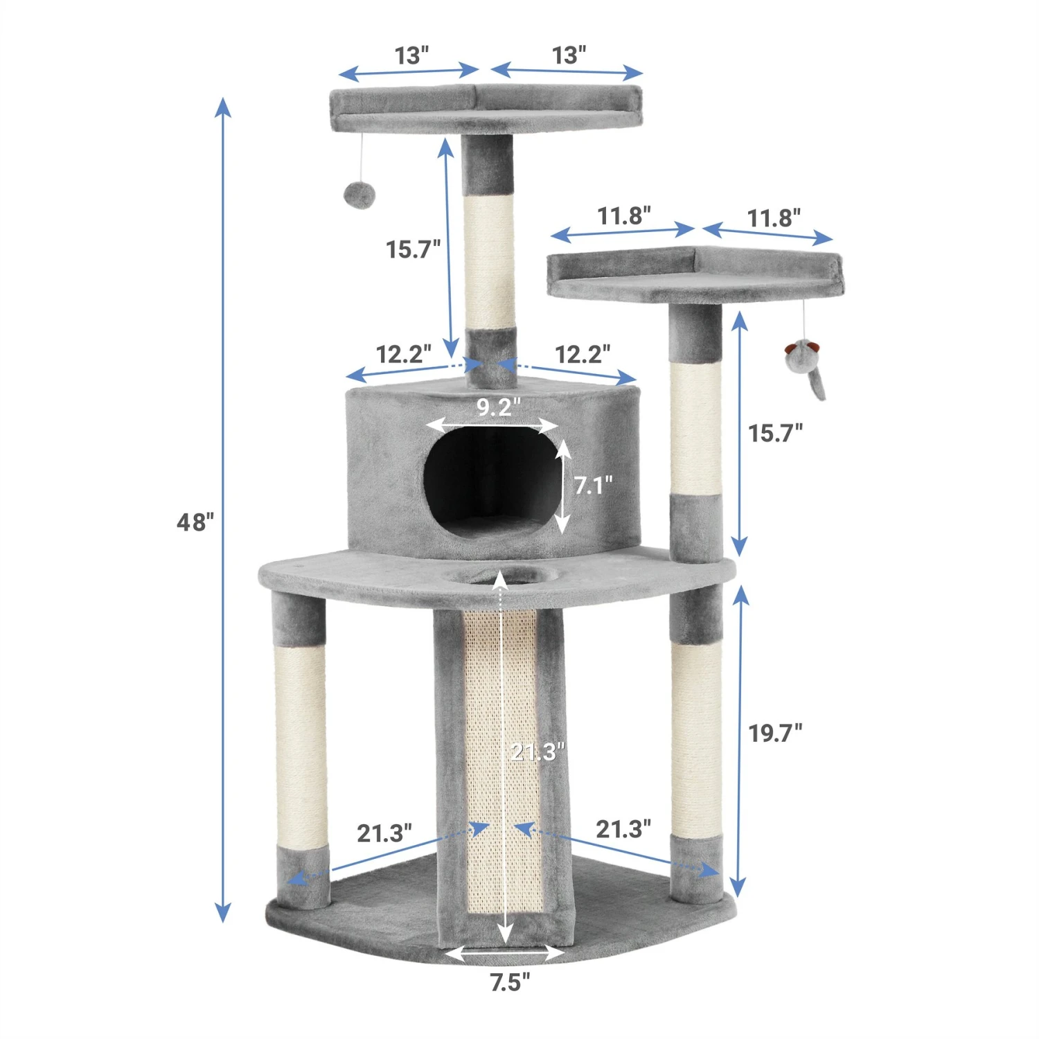 Frisco 48-in Faux Fur Cat Tree & Condo - Image 2
