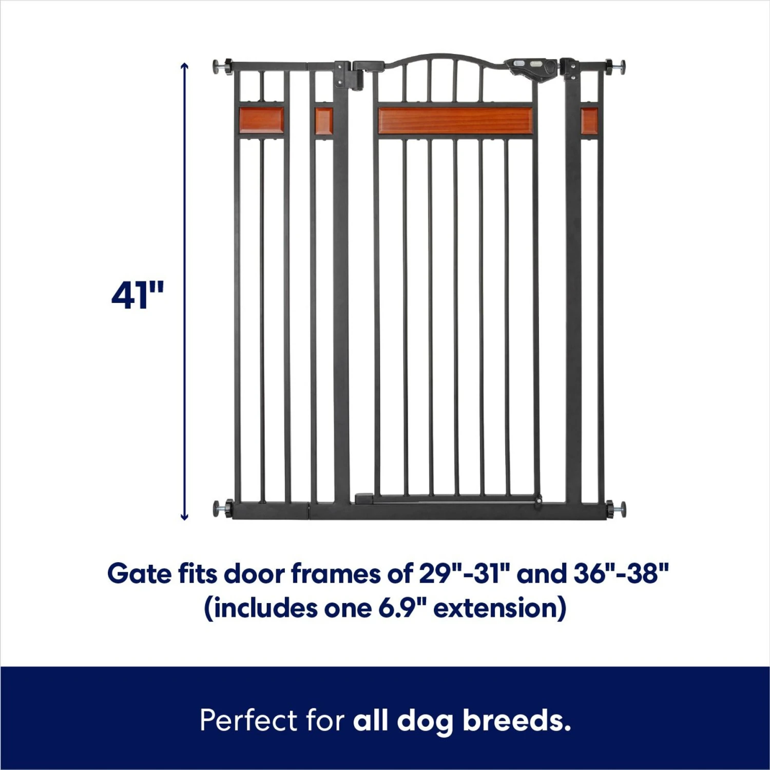 Frisco Wood Accents Extra Tall Auto-close Dog Gate - Image 2