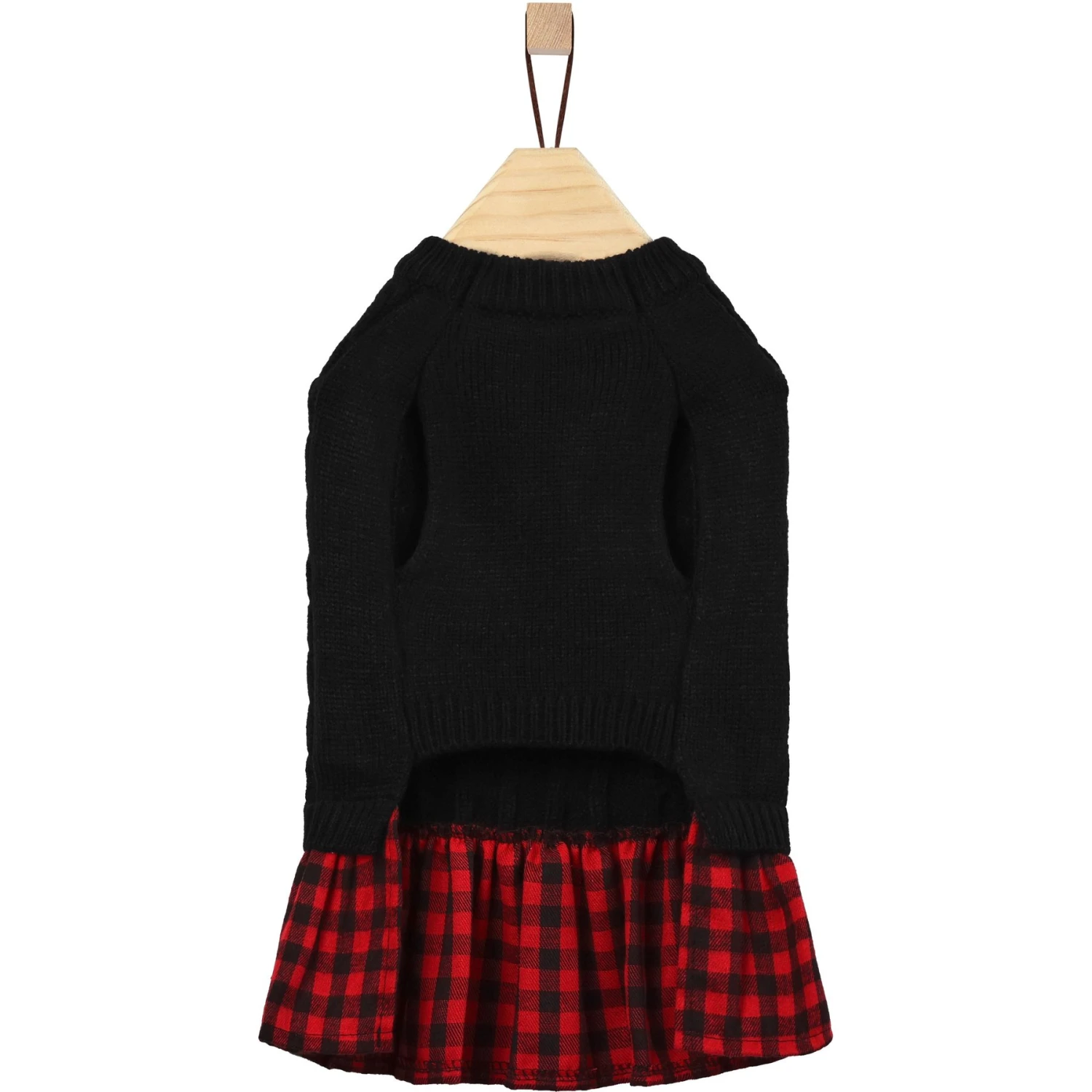 Frisco Plaid Cable Knit Dog & Cat Sweater Dress - Image 4
