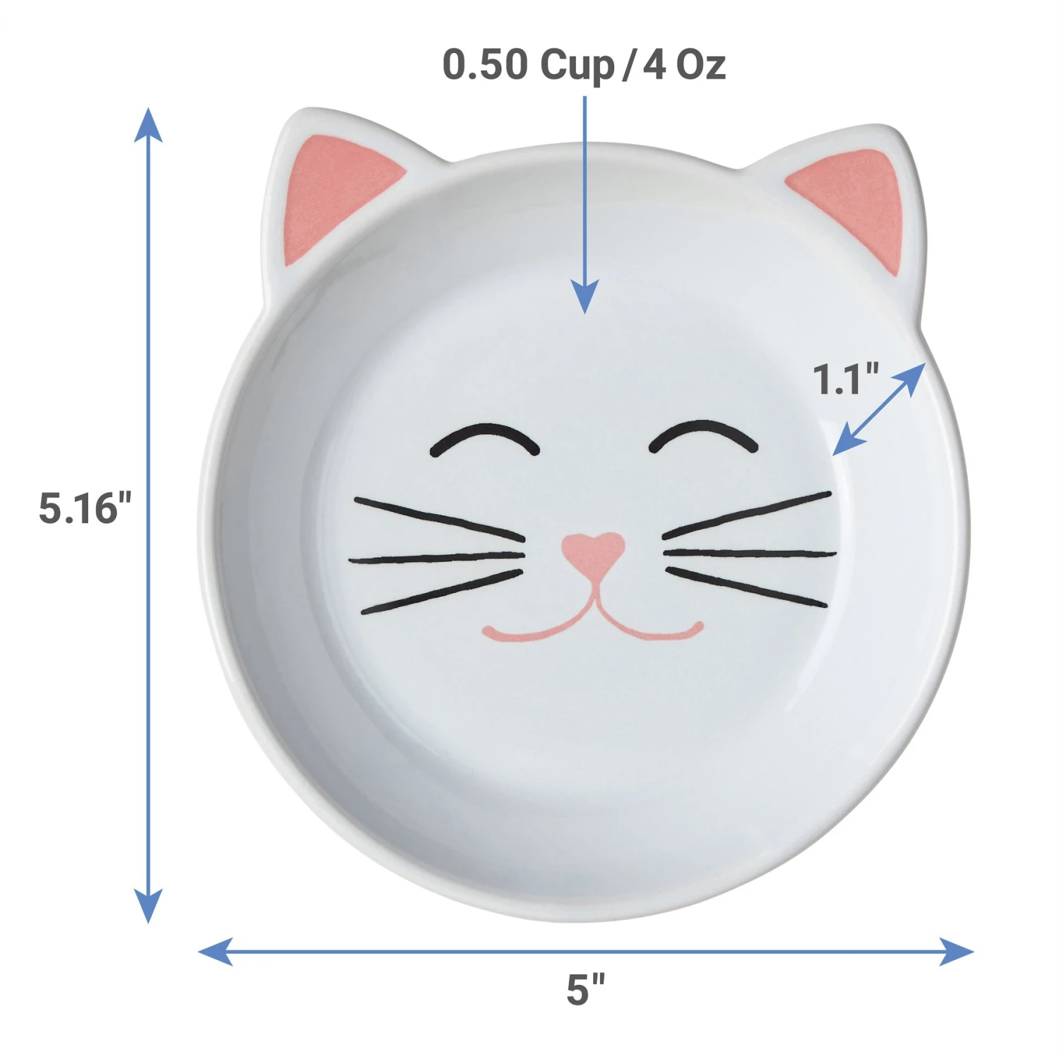 Frisco Cat Face Non-skid Ceramic Cat Dish - Image 2