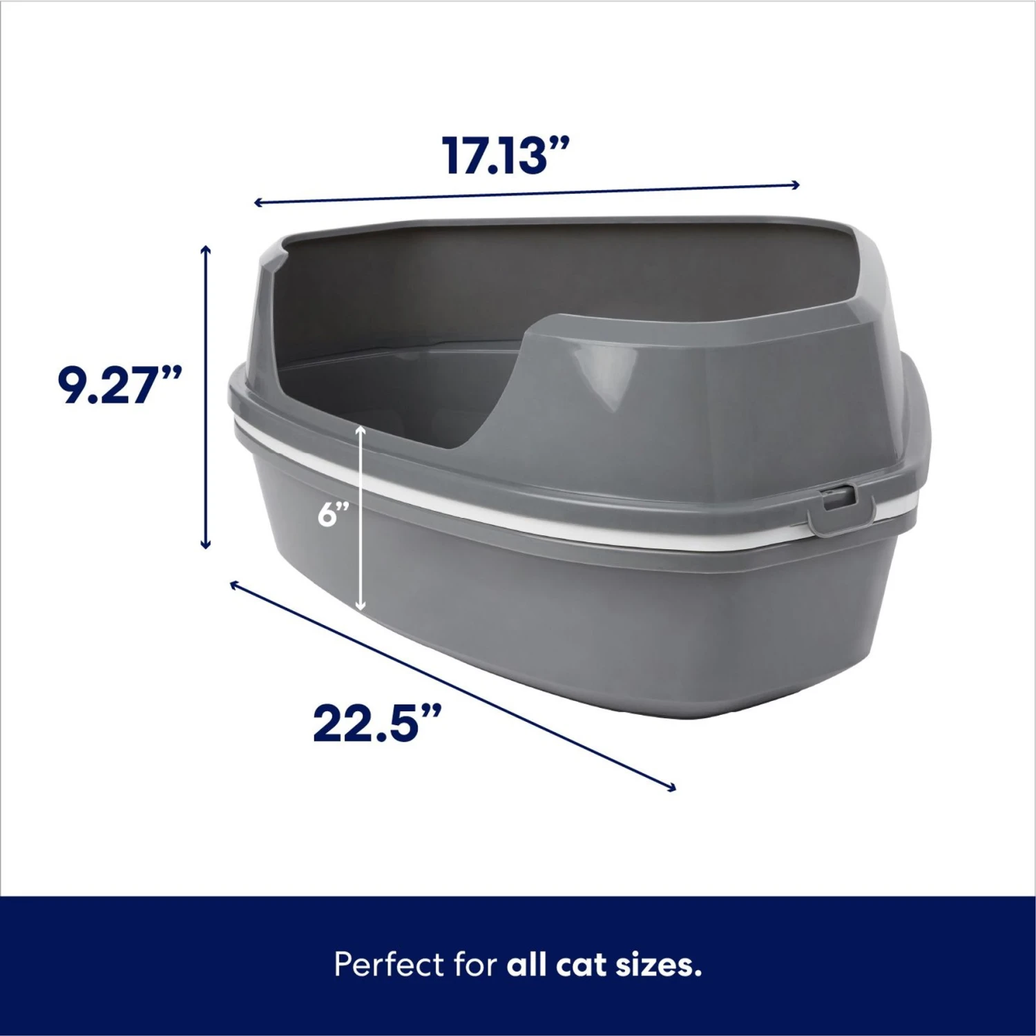 Frisco Corner Sifting Cat Litter Box With Rim - Image 2