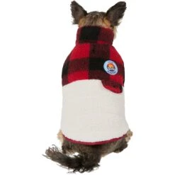 Frisco Mediumweight Red Plaid Insulated Dog & Cat Sherpa Coat