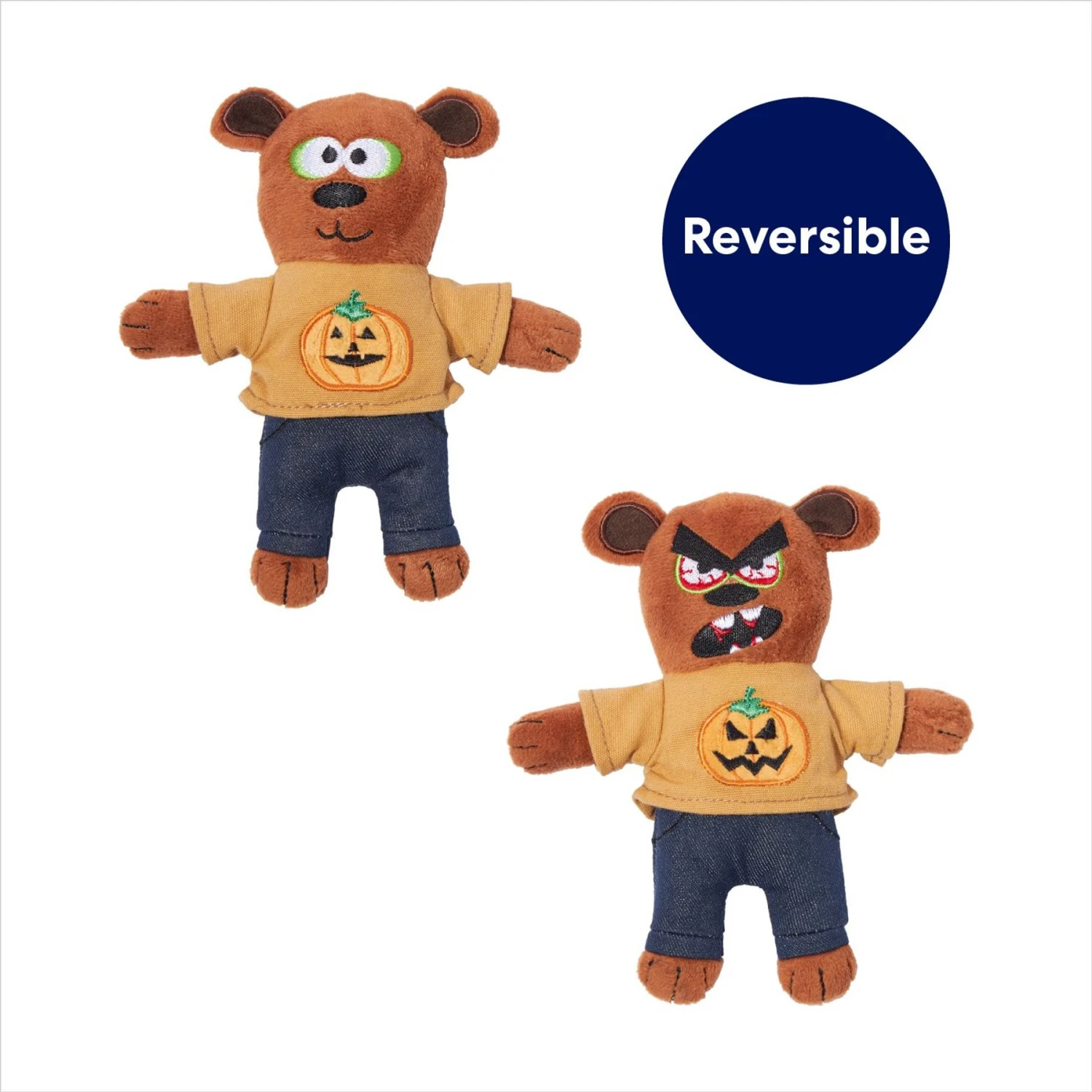 Frisco Halloween Good Bear, Bad Bear Reversible Plush Cat Toy With Catnip - Image 3