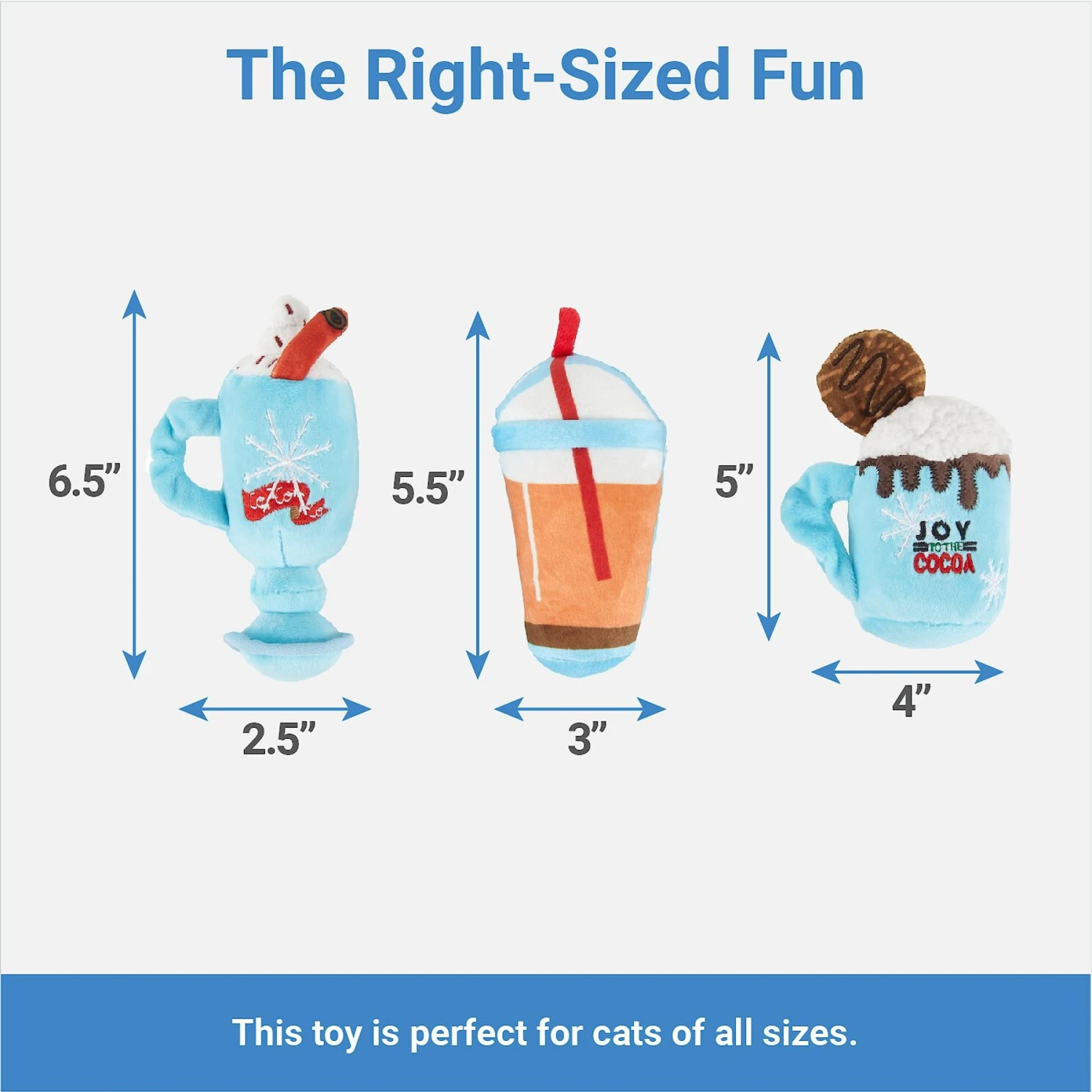 Frisco Holiday Winter Drinks Plush Cat Toy With Catnip, 3 Count - Image 2