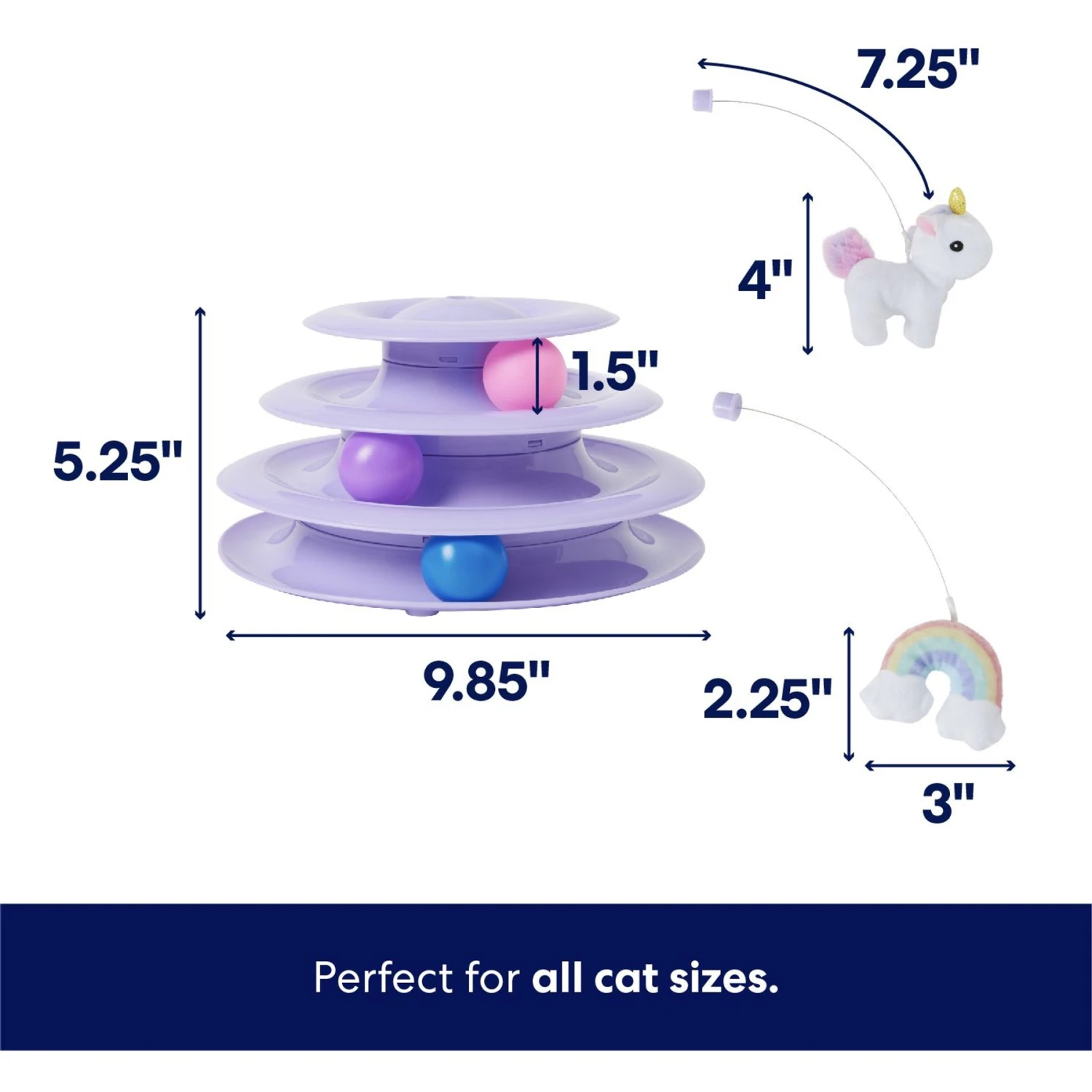 Frisco Unicorn & Rainbow Cat Tracks Cat Toy With Catnip - Image 2