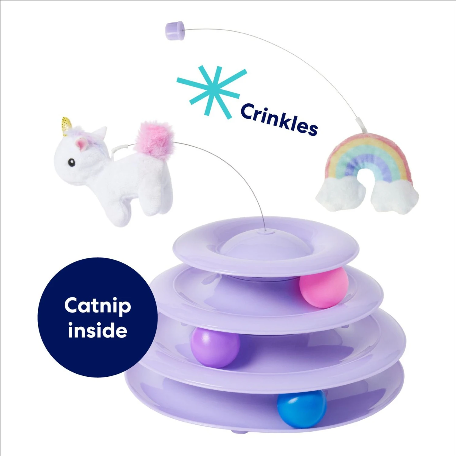 Frisco Unicorn & Rainbow Cat Tracks Cat Toy With Catnip - Image 3