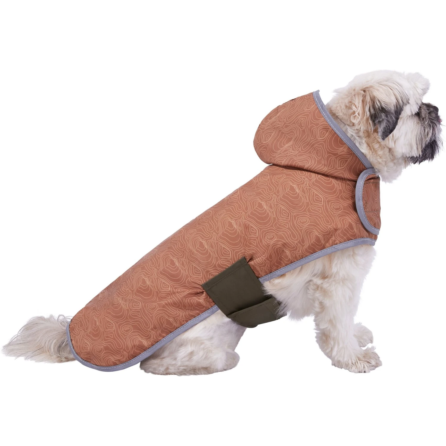 Frisco Lightweight Olive Reversible Packable Dog Raincoat - Image 3