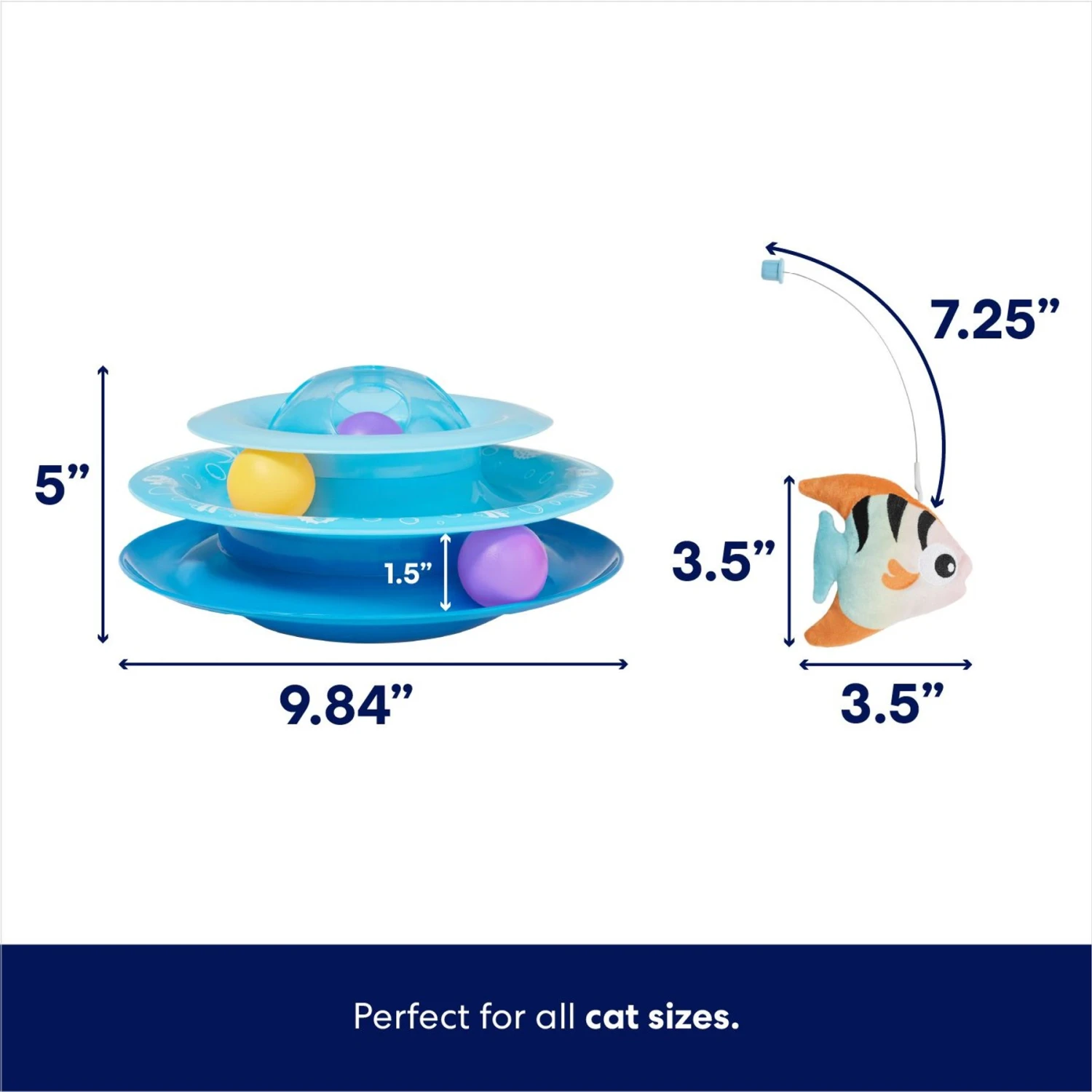 Frisco Fish In Ocean Wobble & Spin Cat Tracks Cat Toy With Catnip - Image 2