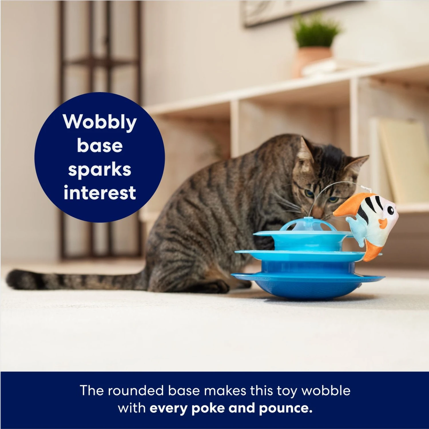 Frisco Fish In Ocean Wobble & Spin Cat Tracks Cat Toy With Catnip - Image 3