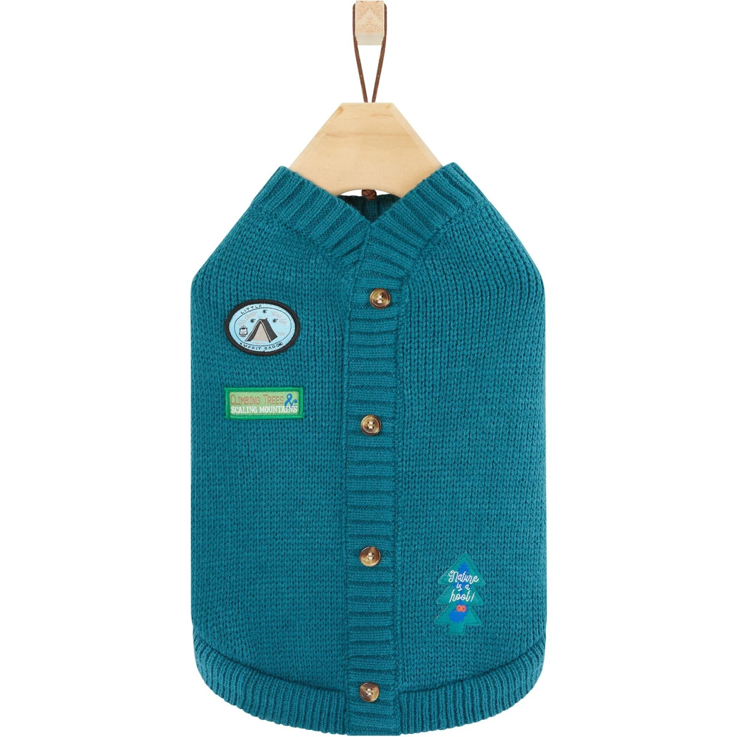 Frisco Teal Button Down Dog & Cat Sweater - Image 4