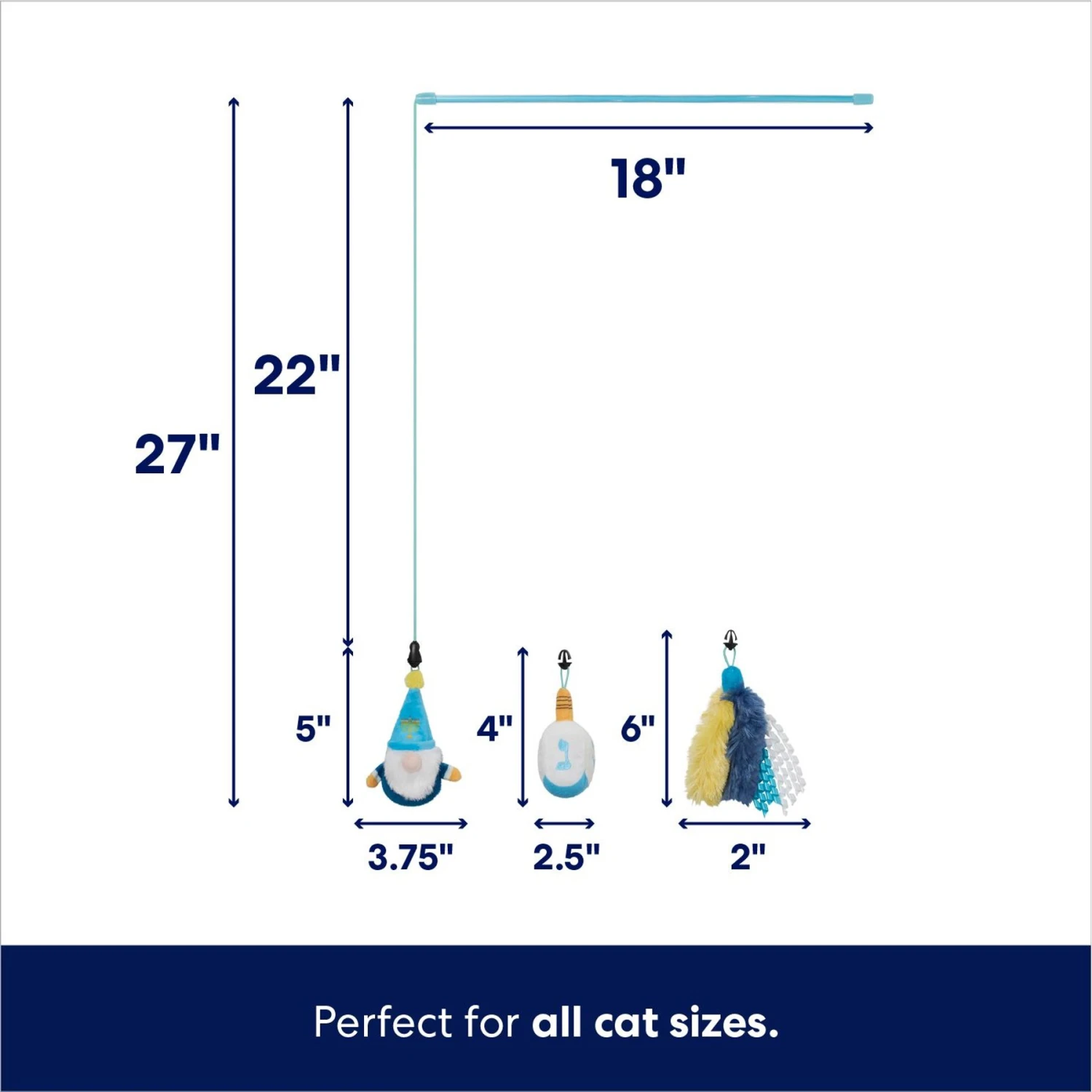 Frisco Hanukkah Interchangeable Teaser Wand Cat Toy With Catnip - Image 2