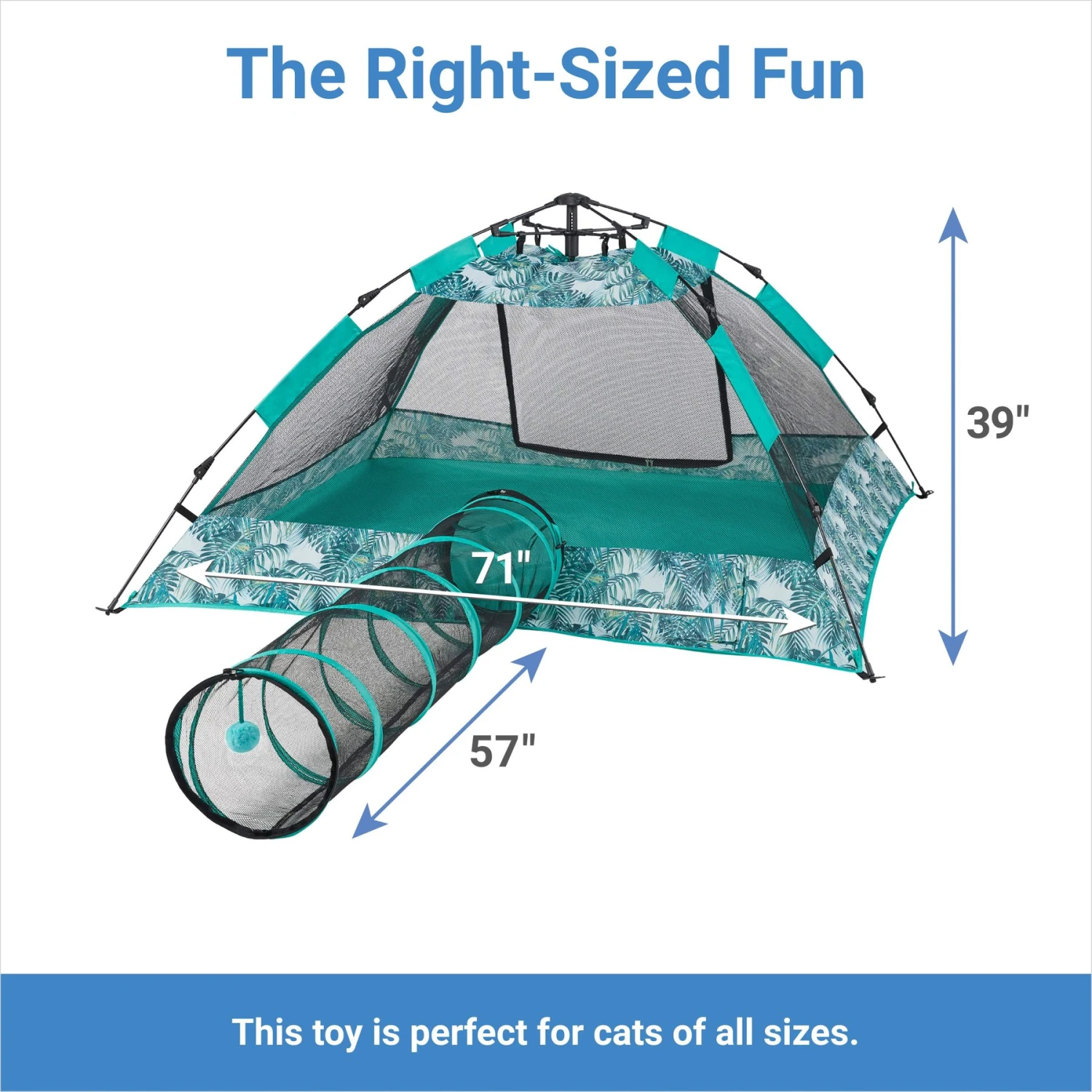 Frisco Mesh Outdoor Pop-up Cat Playpen Tent & Tunnel - Image 2
