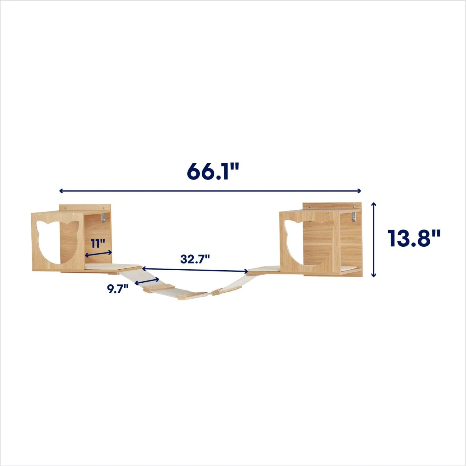 Frisco Cat Silhouette With Bridge Wall Mounted Cat Wall Shelves - Image 2