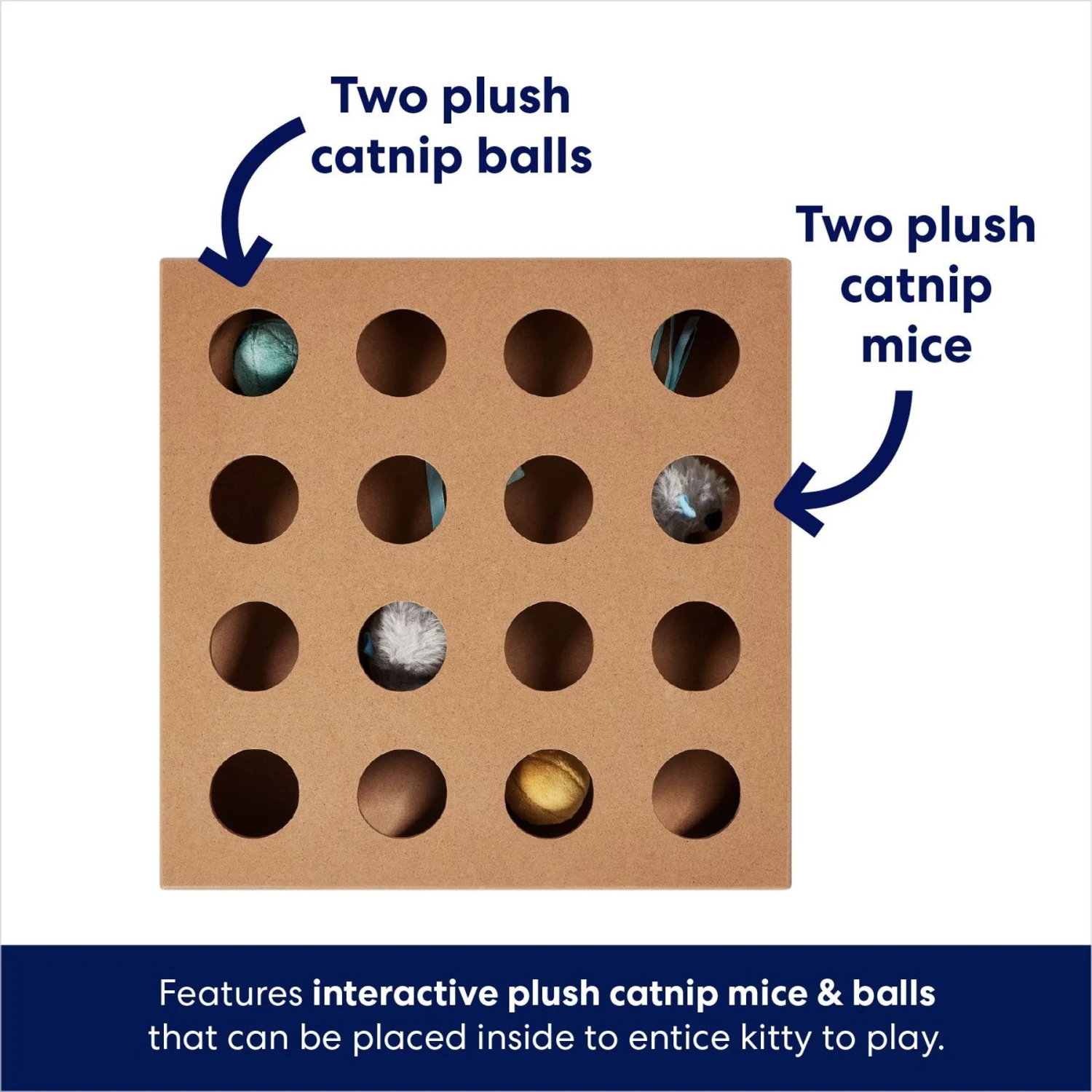 Frisco Interactive Wooden Cat Toy Box With Catnip - Image 3