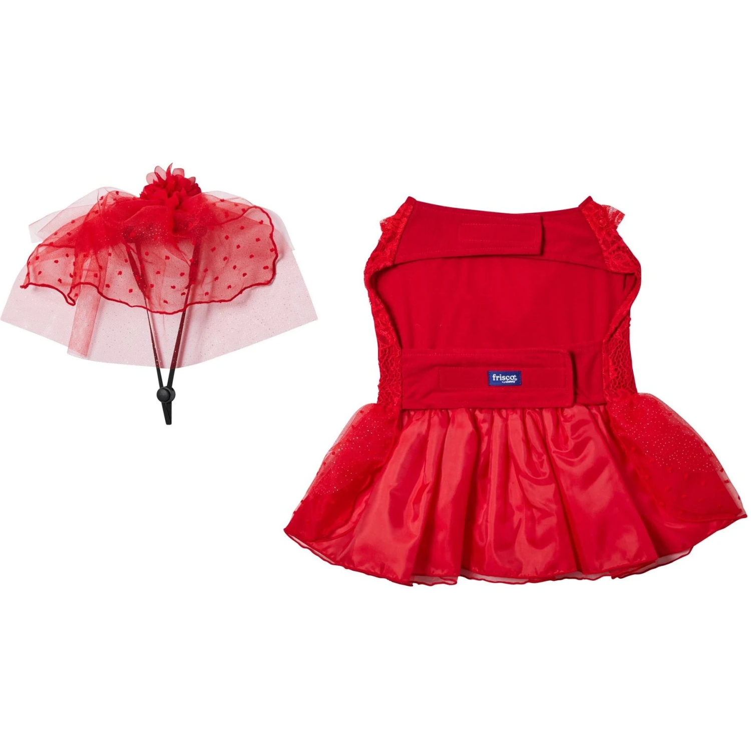 Frisco Red Ruffle Dog & Cat Dress + Headpiece - Image 5