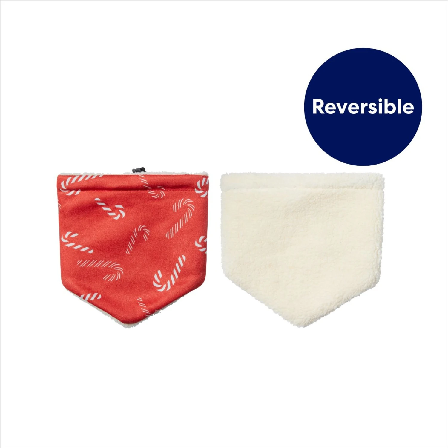 Frisco Reversible Candy Cane Cozy Knit Faux Fur Dog & Cat Pullover Bandana, 1 Count - Image 3